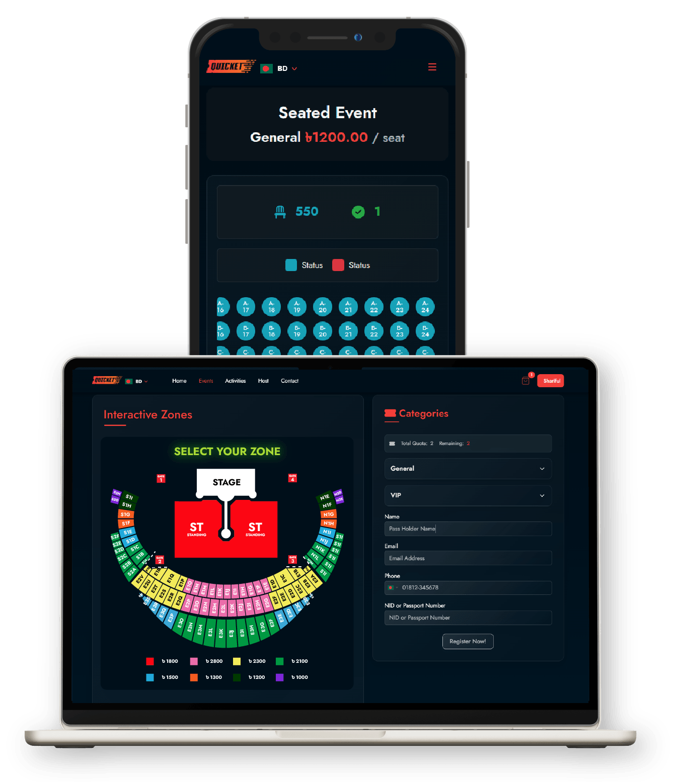 Interactive seating chart
